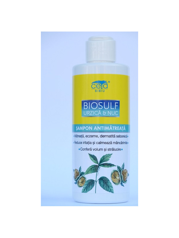 Sampon biosulf, urzica si nuc 200ml ceta