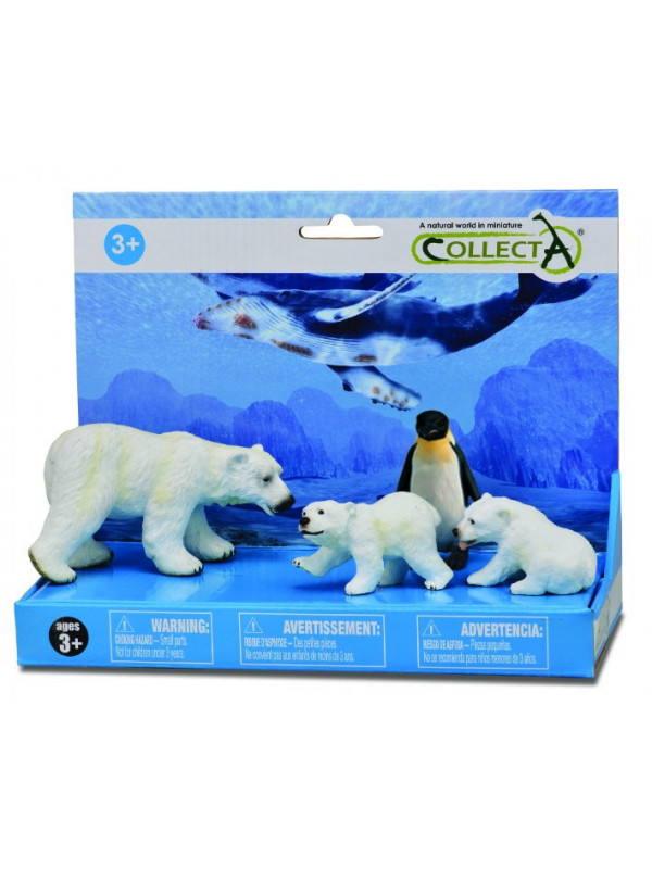 Set 4 figurine pictate manual Ursi polari si pinguin