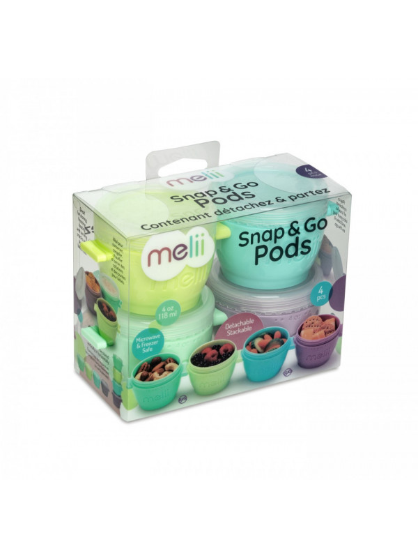 SET 4 RECIPIENTE SILICON SNAP&GO, MELII, 118 ML