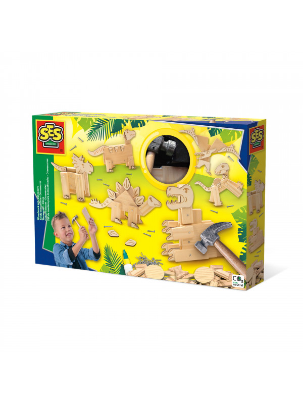 Set creativ - Dinozauri din lemn