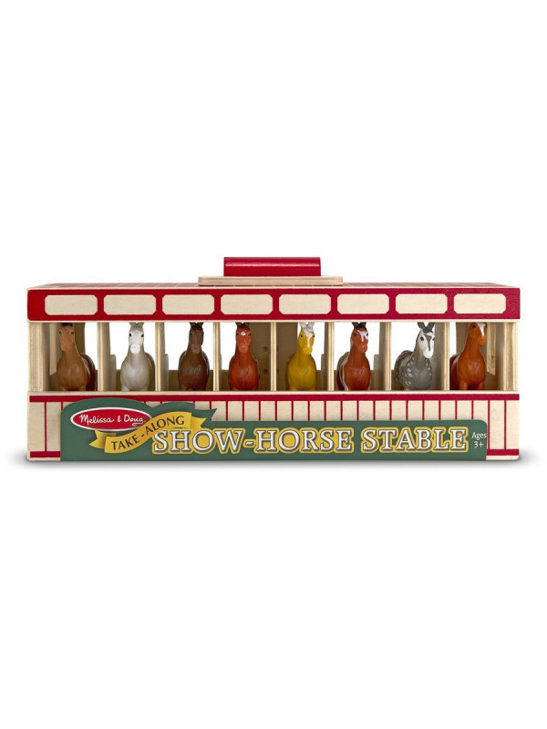 Set figurine - Grajd portabil cu 8 cai, Melissa &amp; Doug