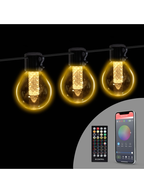 Șir de lumină inteligentă - 100-240V - 25 LED-uri alb cald - 15 m - bluetooth
