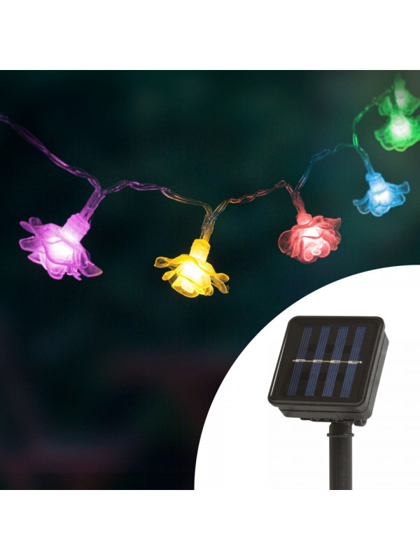 Șir de lumină solară LED - floare - 2,3 m - 20 LED - culoare