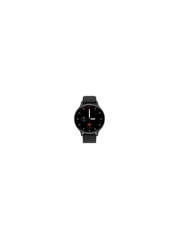 Smartwatch, Realtek 8762CK, 1.28"TFT 240x240px; RAM : 160KB, Lithium-ion polymer battery, 3.7V 190mAh Include, Black Zinc alloy middle frame + plastic bottom case+ black Silicone strap + black strap buckle, 44.9x 10.9mm, strap: 20x220mm, 50.64g