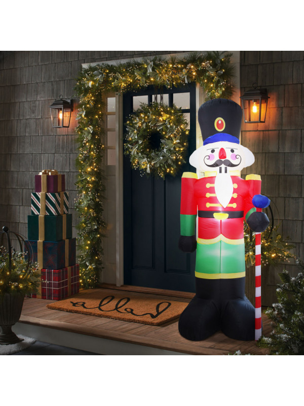 Spărgător de nuci - gonflabil - decor de Crăciun 240 cm - IP44 - 9 LED - alimentare de la rețea