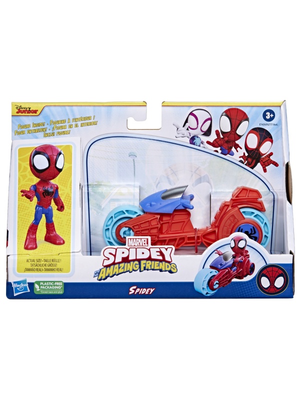 SPIDEY PRIETENII EXTRAORDINARI SET MOTOCICLETA SI FIGURINA SPIDEY 10CM