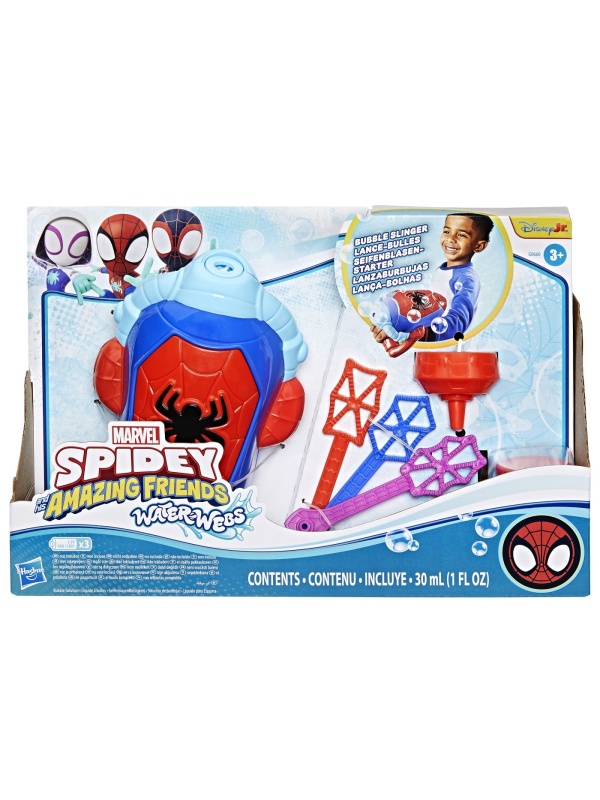 SPIDEY SI PRIETENII LUI UIMITORI MARVEL WATER WEBS LANSATOR BULE DE SAPUN