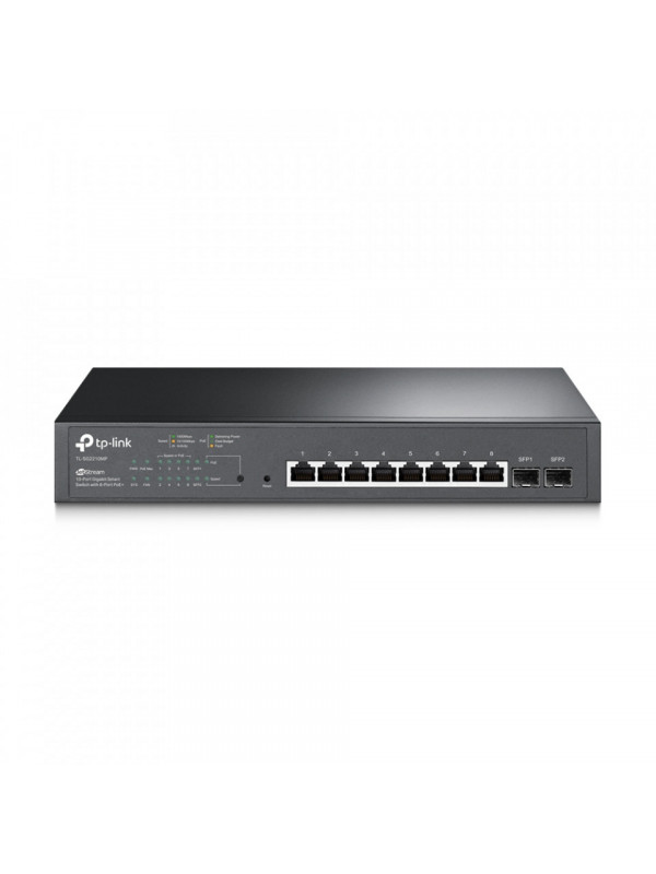 SWITCH TP-LINK POE 10 porturi Gigabit (8 PoE+), IEEE 802.3at/af, carcasa metalica "TL-SG2210MP" (include timbru verde 1.5 lei)