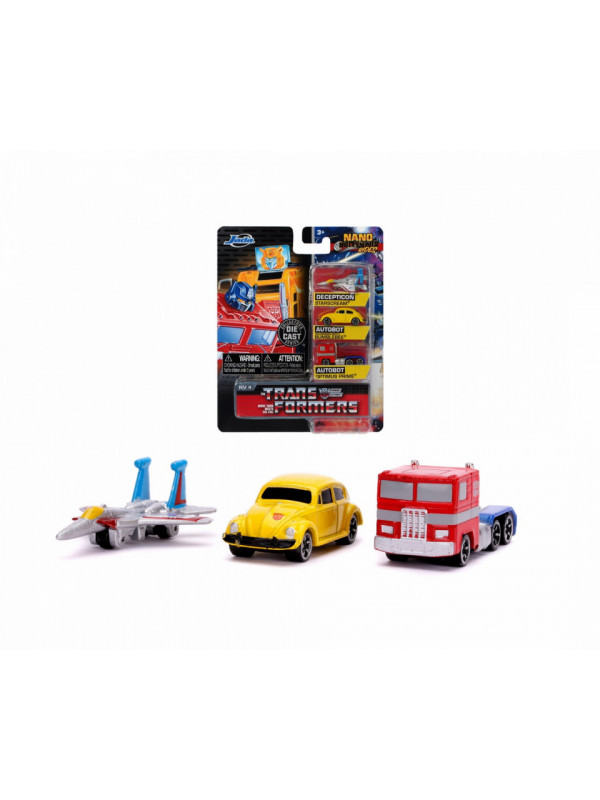 Transformers set 3 nano masinute metalice 4cm