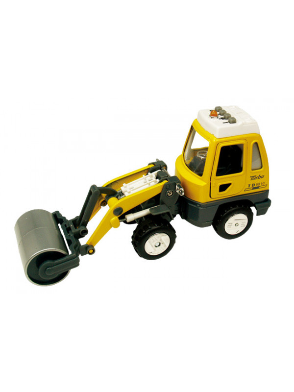 Utilaj de constructii de jucarie cu sunete si lumini, 16-18 cm, cilindru compactor