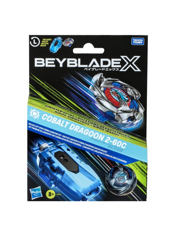 BEYBLADE X LET IT RIP SET LANSATOR SI ROATA COBALT DRAGOON 2-60C