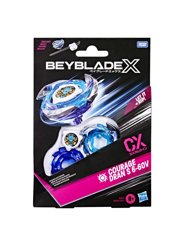 BEYBLADE X LET IT RIP SET LANSATOR SI ROATA COURAGE DRAN S 6-60V