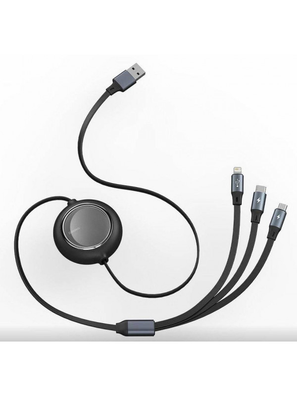 Cablu Baseus One-for-Three 1.1m negru