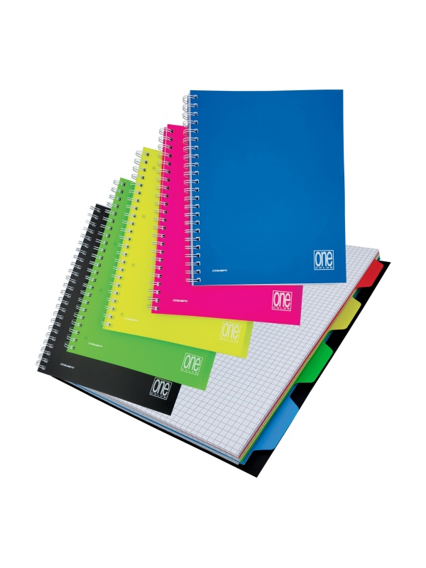 Caiet A4+ cu spirala - One Color, 70 g/m2, 120 pag., coperta PP (Matematica)
