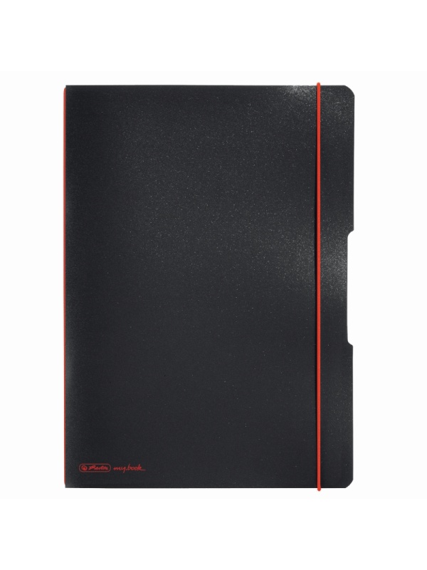 CAIET MY.BOOK FLEX A4 2X40F DICTANDO+PATRATELE NEGRU CU LOGO ROSU