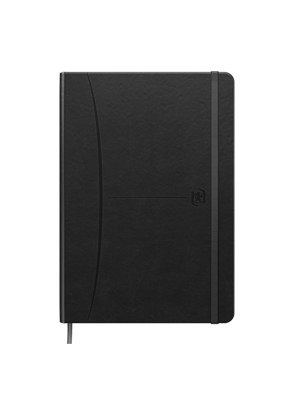 CAIET PREMIUM CU ELASTIC OXFORD SIGNATURE, A5 80F, HARTIE OPTIK 90G/MP, SCRIBZEE, COPERTA RIGIDA, SEMN CARTE, BUZUNAR INTERIOR PLIABIL PE COPERTA SPATE, COLTURI ROTUNJITE, PAGINA INFO PERSONALE, PATRATELE, CULOARE NEGRU