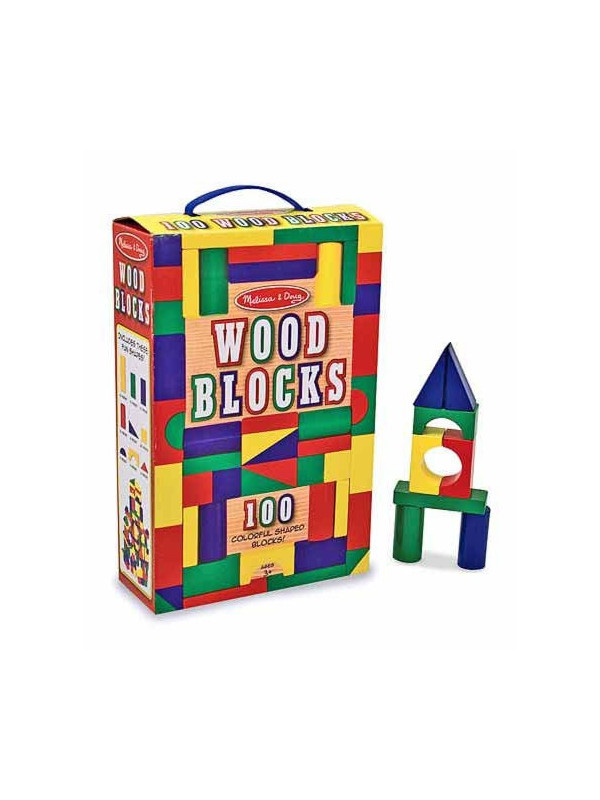 Cuburi din lemn colorate Melissa and Doug 100