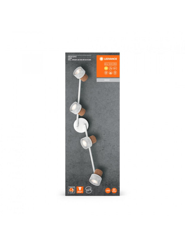 DECOR SPOT CORK 4X3.4W 927 GU10 WT LEDV