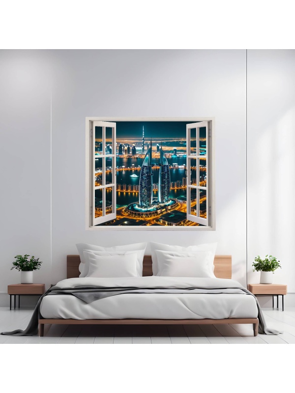 Folie imprimata color pentru decor perete locuinta, dimensiune 125 x 110cm, model: VIEW TO HAVEN 04