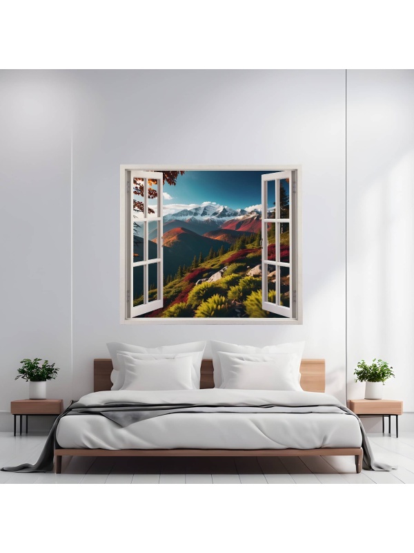 Folie imprimata color pentru decor perete locuinta, dimensiune 125 x 110cm, model: VIEW TO HAVEN 34