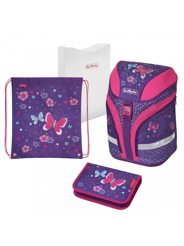 Ghiozdan Herlitz Motion Butterfly, echipat, ergonomic, 20 x 28 x 40 cm