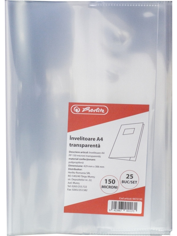 Invelitoare a4 pp 150 microni transparenta