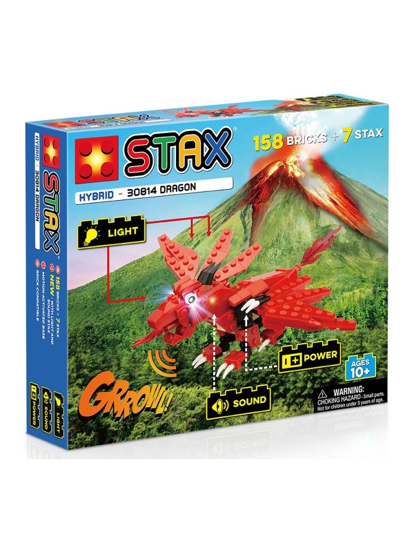 Jucarie - Seturi de constructie cu lumini si sunete Stax - Dragonul rosu