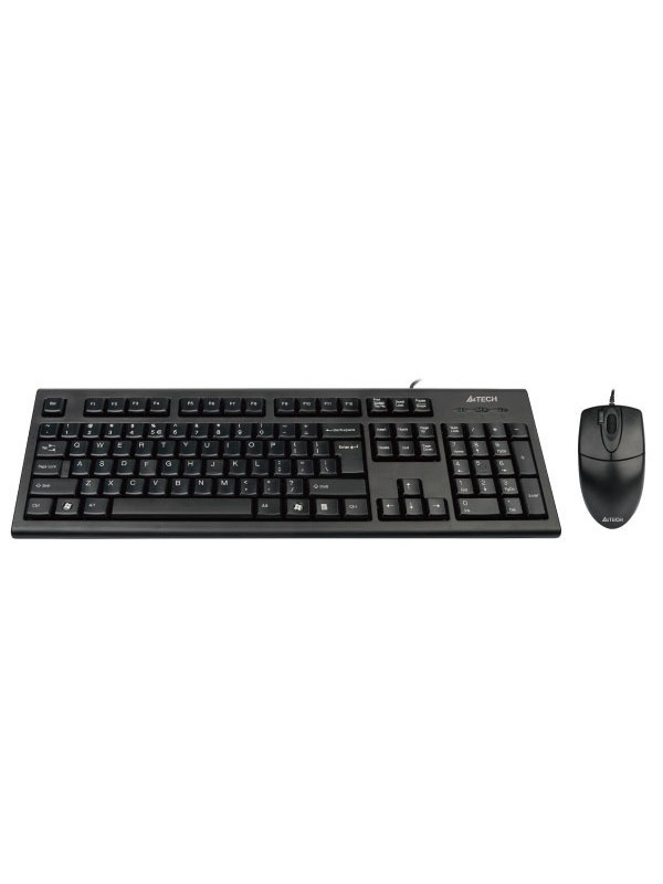 Kit tastatura+mouse USB A4TECH (KR-8520D-USB), black, tastatura wired cu 104 taste si mouse wired cu 3 butoane si 1 rotita scroll
