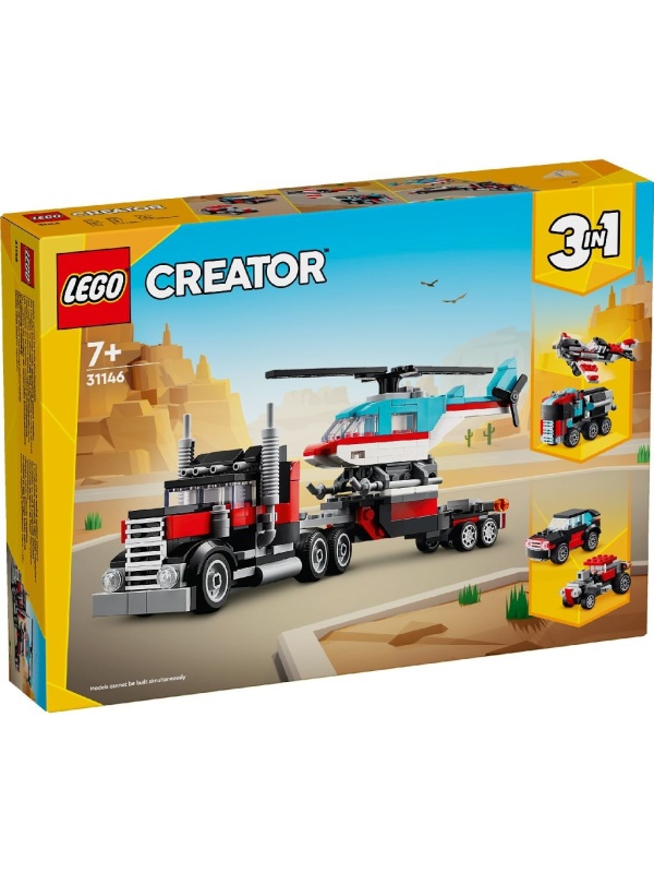 LEGO CREATOR 3IN1 CAMIONETA PLATFORMA CU ELICOPTER 31146