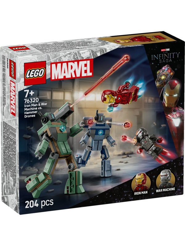 LEGO MARVEL IRON MAN SI WAR MACHINE VS DRONELE HAMMER 76320