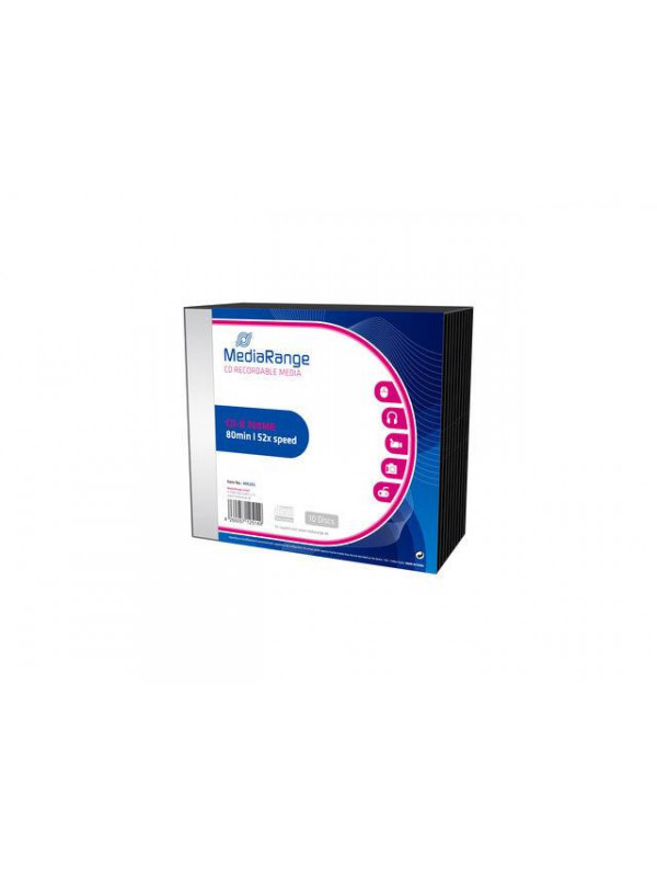 MediaRange CD-R 700MB|80min 52x speed, Slimcase Pack 10