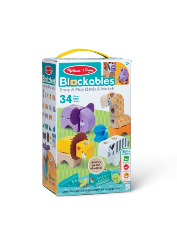 MELISSA AND DOUG SET DE CONSTRUCTIE DIN LEMN ANIMALE DIN SAFARI
