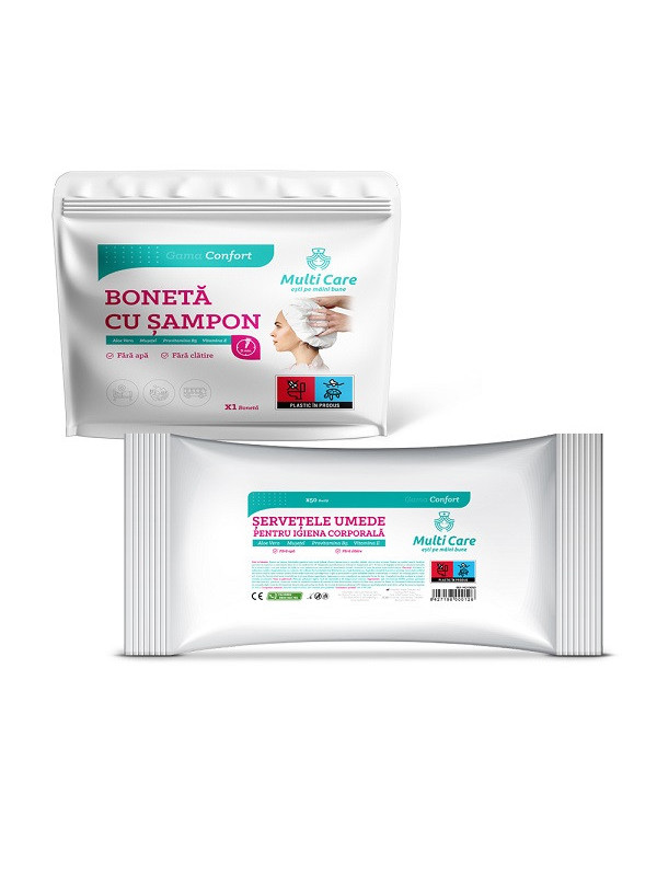 Multi care confort servetele umede+boneta promo
