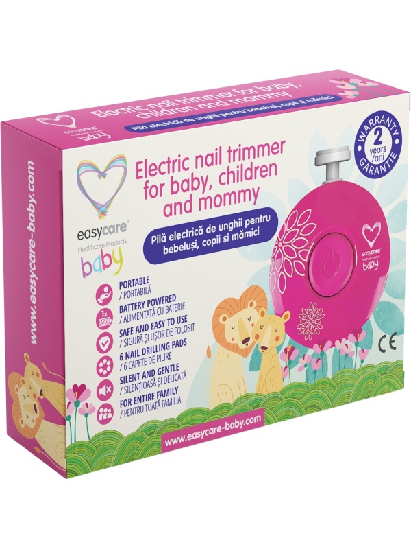 Pila electrica de unghii pentru bebelusi, copii si mamici - roz EASYCARE BABY
