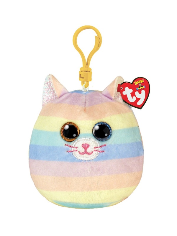 PLUS BRELOC TY 8.5CM SQUISHY BEANIES PISICUTA HEATHER