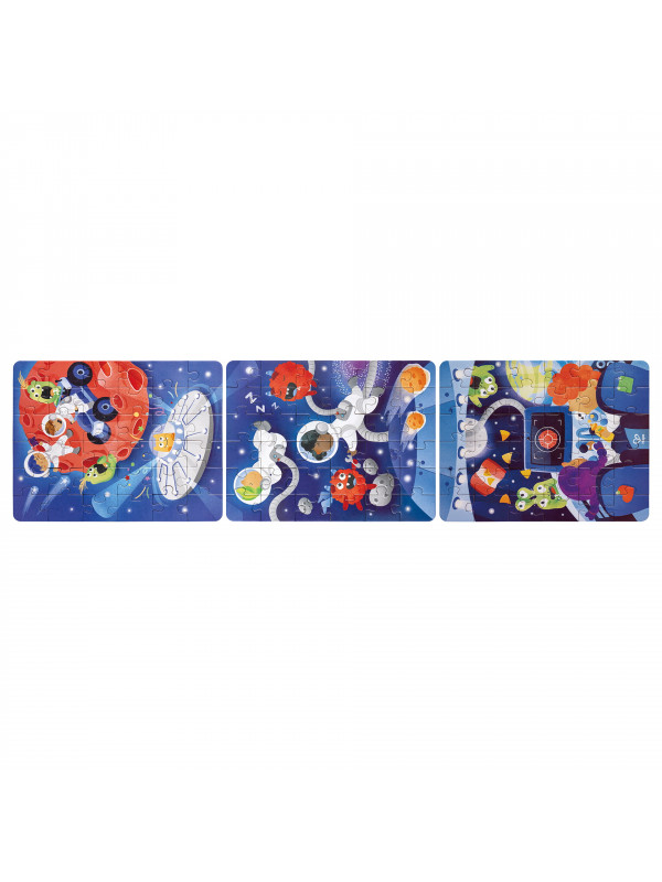 Puzzle pentru copii Aventura in Spatiu (3 in 1) si joc storytelling