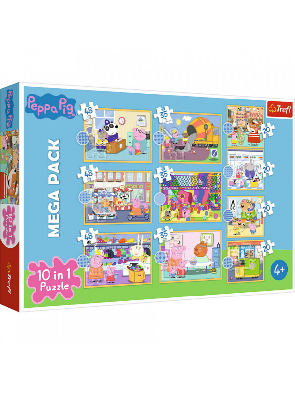 Puzzle trefl 10in1 intalneste-o pe peppa pig