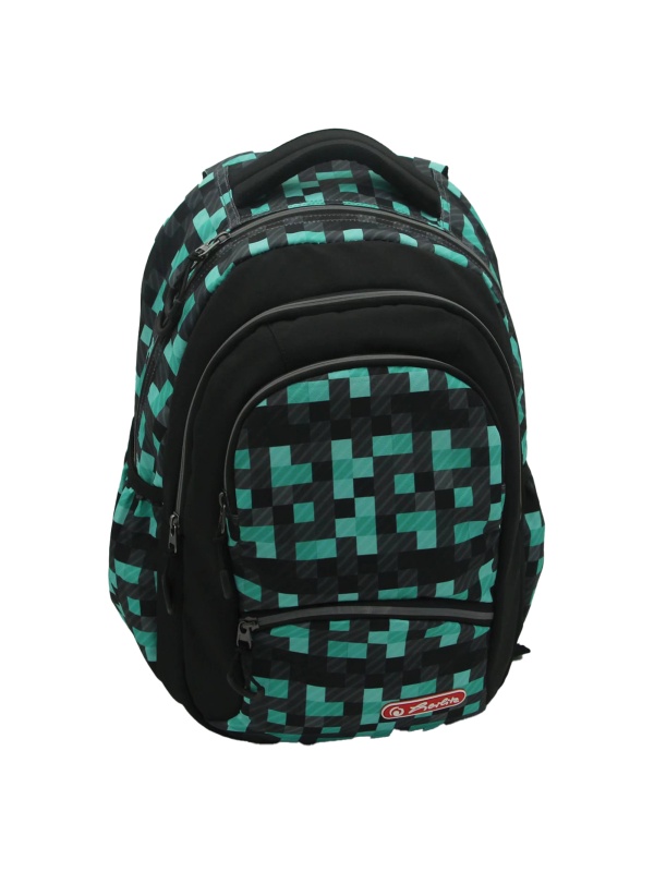 RUCSAC HERLITZ ZIPPER PRO: ERGONOMIC, SPATIOS, POLIESTER RECICLAT REZISTENT LA APA, BRETELE AJUSTABILE, BANDA/FERMOARE REFLECTORIZANTE, MOTIV PIXEL