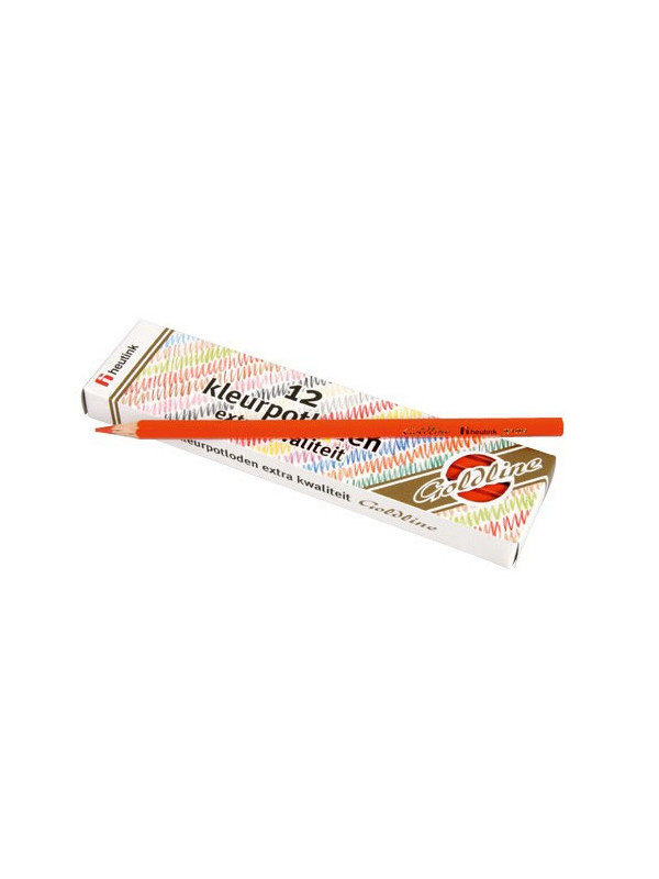 Set 12 creioane colorate Goldline 3.7 mm Rosu deschis - Heutink