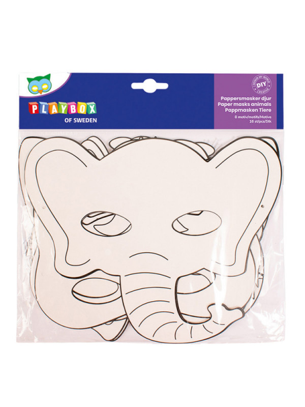 Set 16 masti de colorat, forme cu diverse animale, carton FSC