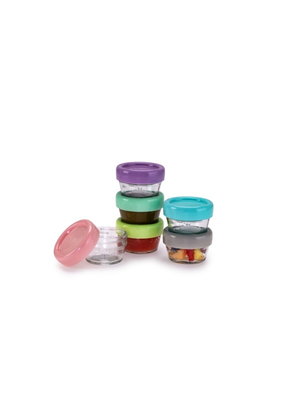 SET 6 RECIPIENTE STICLA PENTRU HRANA BEBE, MELII, 59 ML