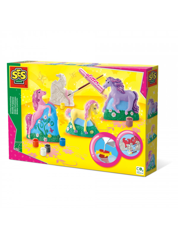 Set creativ mulaj si pictura - Cai 3D