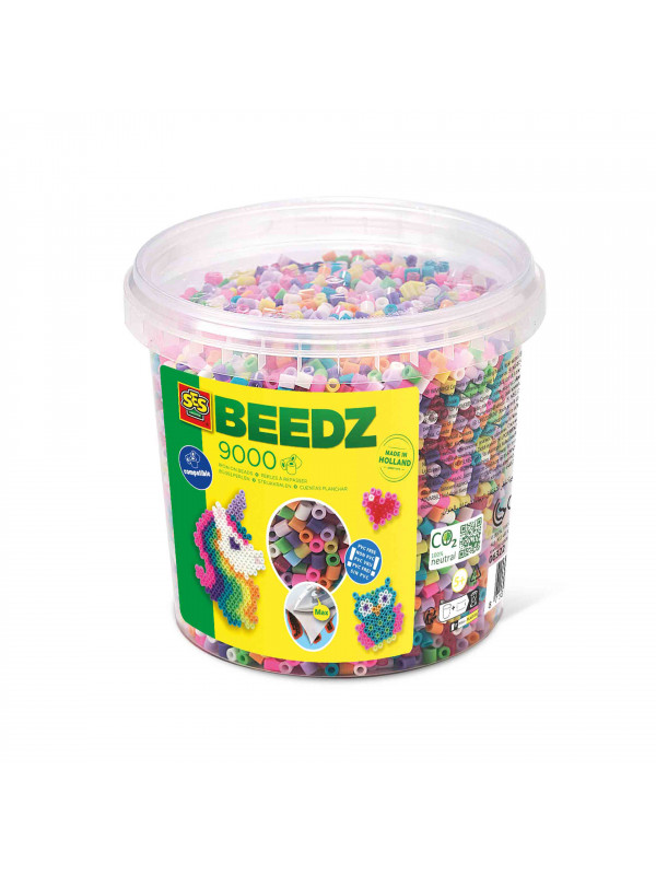 Set margele de calcat culori trendy Beedz, in galeata 9000 bucati