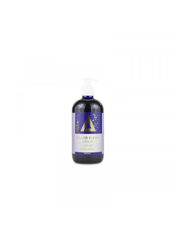 SILVER CLEAN sapun lichid CU AUR SI ARGINT "ALCHEMY" 480ml AGHORAS