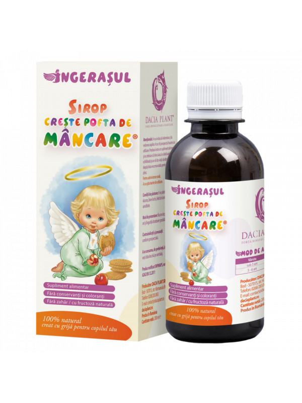 Sirop creste pofta de mancare ingeras 200ml dacia plant