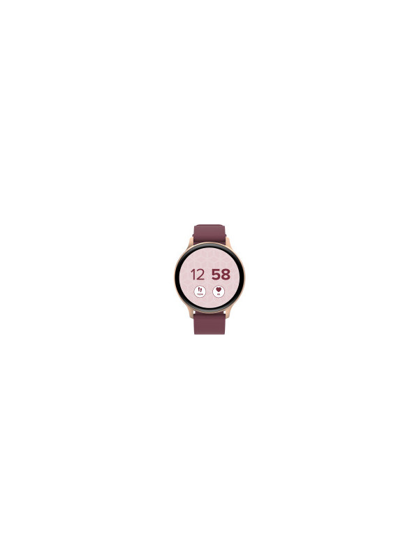 Smartwatch, Realtek 8762CK, 1.28"TFT 240x240px; RAM : 160KB, Lithium-ion polymer battery, 3.7V 190mAh Include, Golden Zinc alloy middle frame + plastic bottom case+ red Silicone strap + Golden strap buckle, 44.9x 10.9mm, strap: 20x220mm, 50.64g
