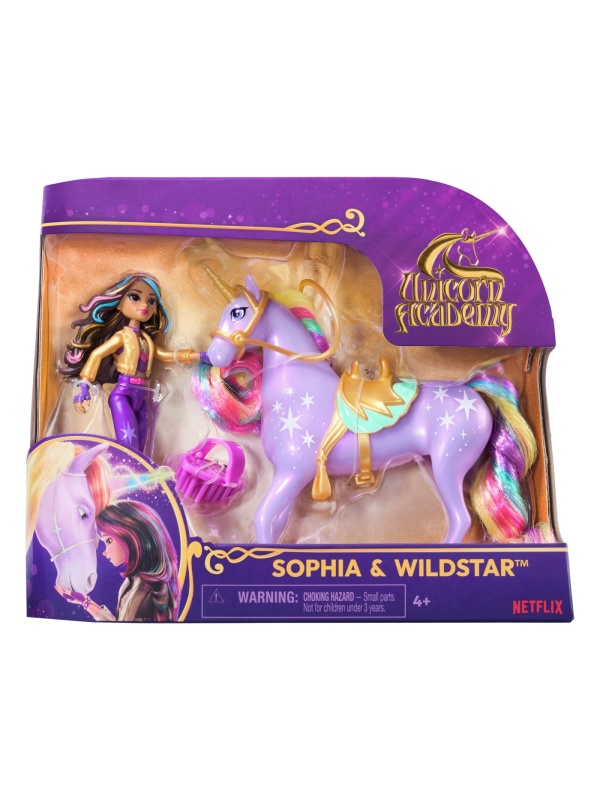 UNICORN ACADEMY SET SOPHIA SI WILDSTAR CU ACCESORII DE CALARIE