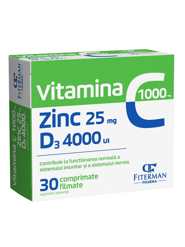 VITAMINA C + ZINC + D3 4000 UI 30CPR