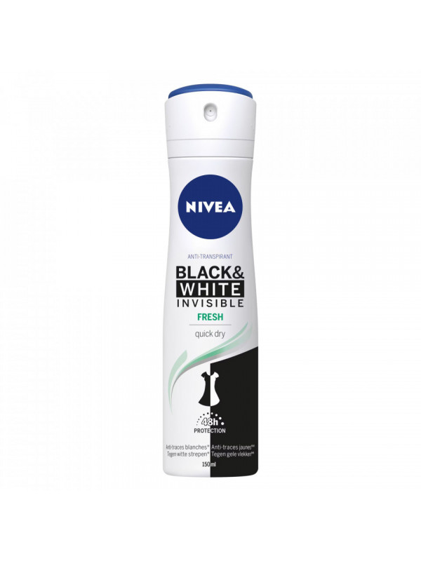 ANTIPERSPIRANT BLACK&WHITE INVISIBLE FRESH SPRAY 150ML
