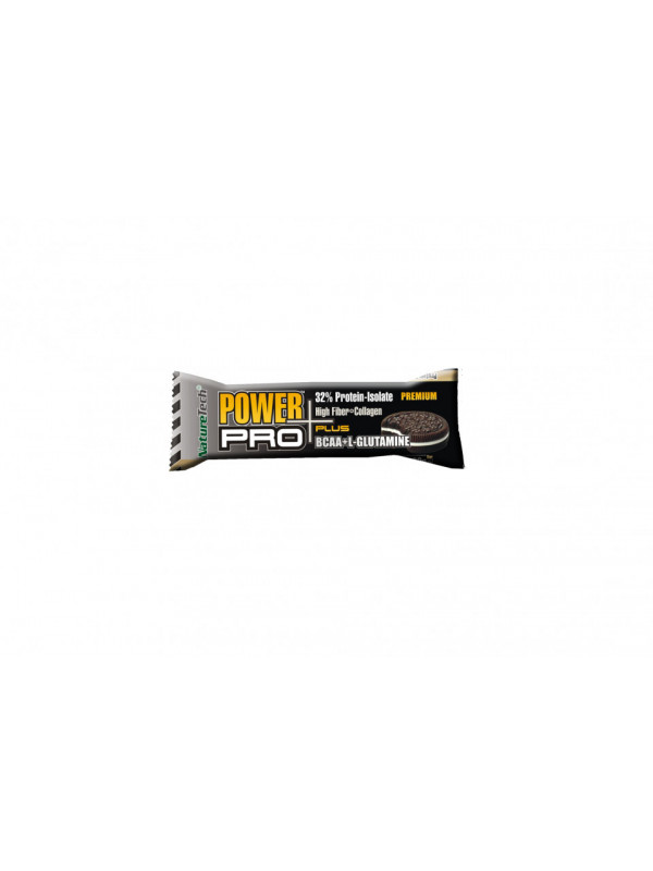 Baton energizant Power Pro Plus 32% proteina, BCAA si L-Glutamina, cookies si frisca Nature Tech